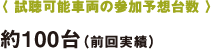 〈 試聴可能車両の參加予想臺數(shù) 〉〈 試聴可能車両の參加予想臺數(shù) 〉