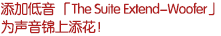 可添加低音揚(yáng)聲器 「The Suite Extend-Woofer」